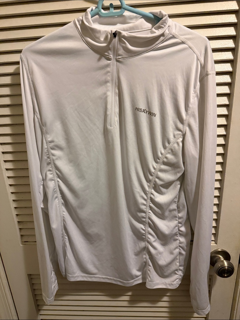 HISW&WIN White Long Sleeve Half-Zip Pullover